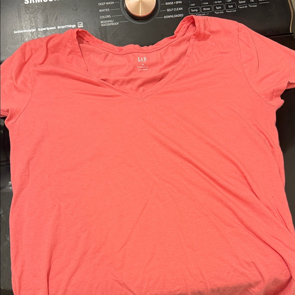 GAP Bright Coral V-Neck Tee